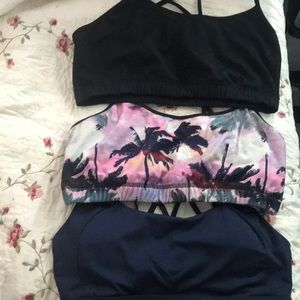 Lot of three sports bras.
